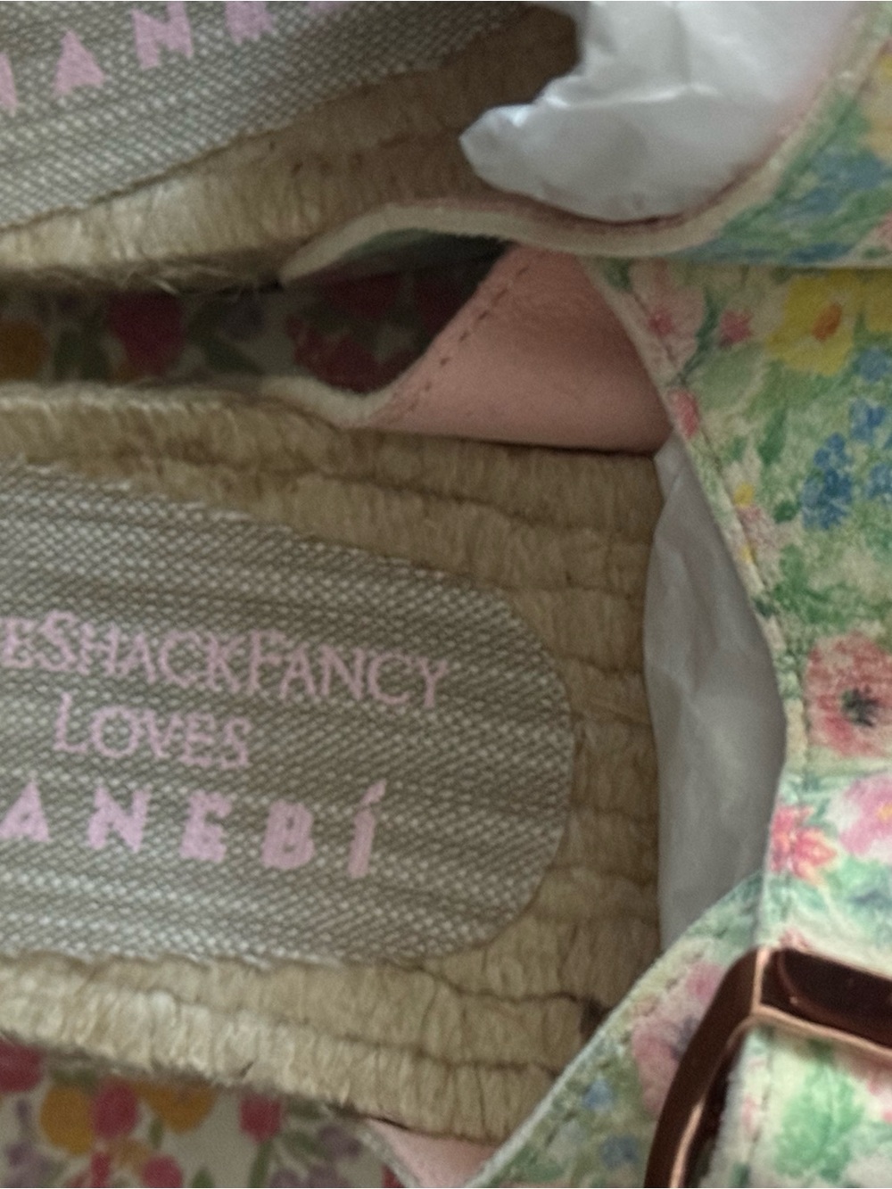 Manebi x LoveShackFancy Nordic Sandals Rainbow Skies Floral NIB US 8 EU 38 $195 - Picture 2 of 5